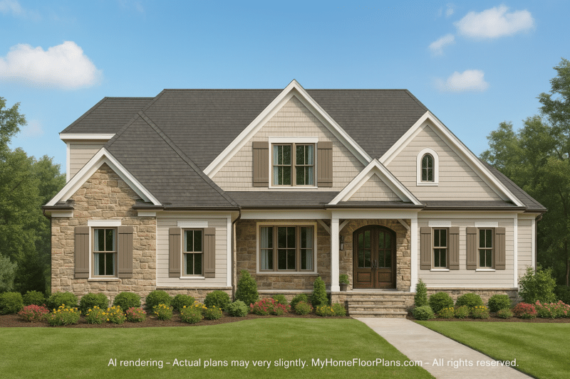 Customizable 2-Story Home Plan with 5 Bedrooms and CAD Blueprints