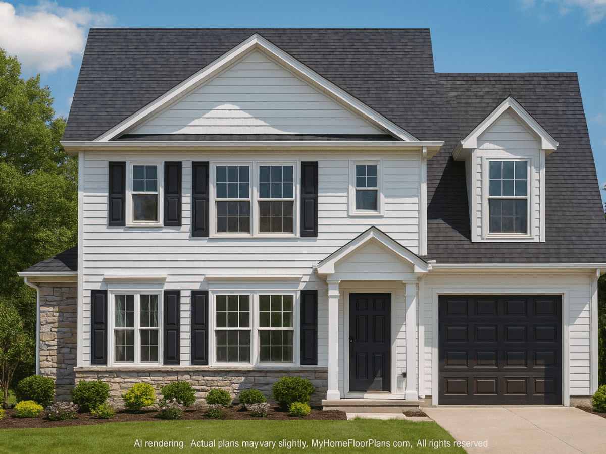 Customizable 2-Story House Plan with CAD Designs & Open Blueprint