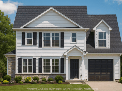 Customizable 2-Story House Plan with CAD Designs & Open Blueprint