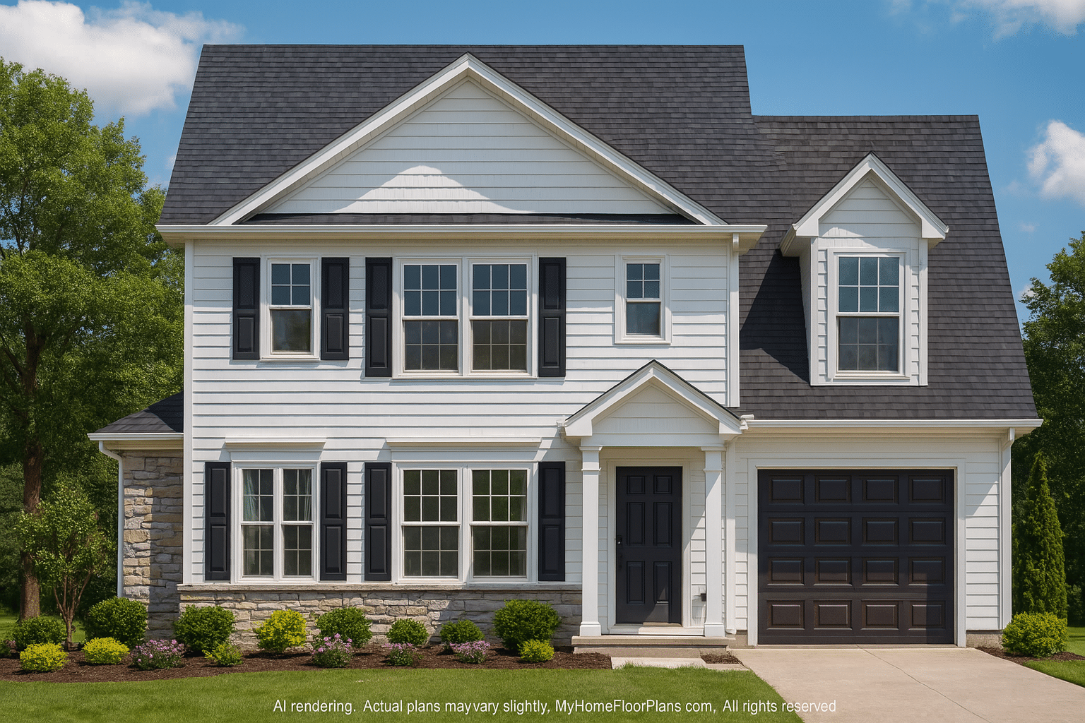 Customizable 2-Story House Plan with CAD Designs & Open Blueprint