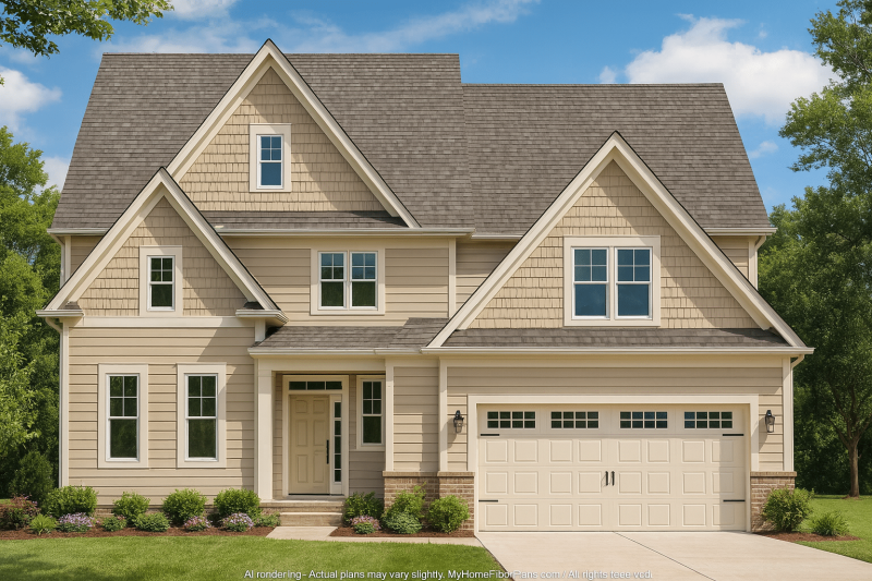 Customizable 2-Story House Plan with Open Layout & CAD Blueprints