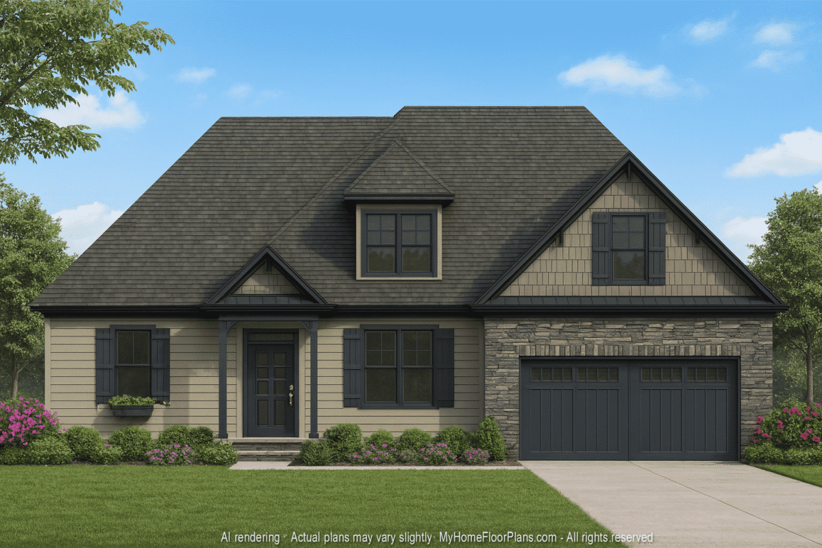 Customizable Floor Plan Blueprint with CAD Architecture & Southern Style