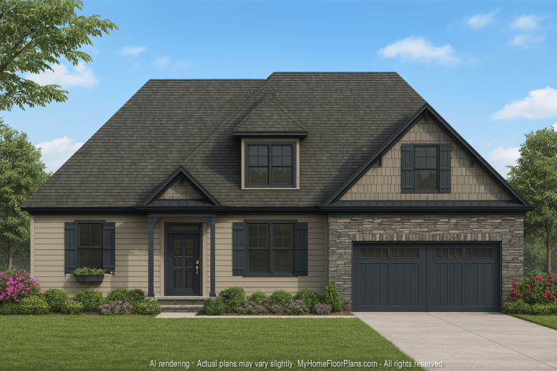 Customizable Floor Plan Blueprint with CAD Architecture & Southern Style