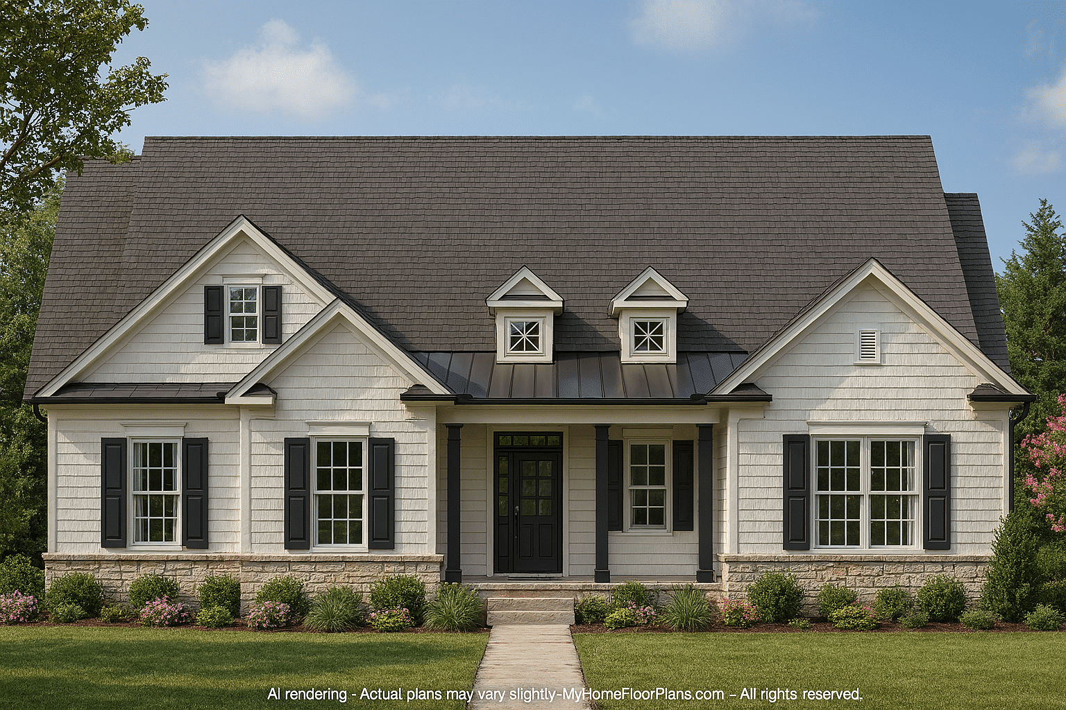 Detached Garage House Plan with Workshop and Brick Exterior