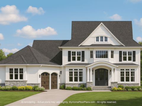 Detailed 2-Story Craftsman House Plan with CAD Blueprints