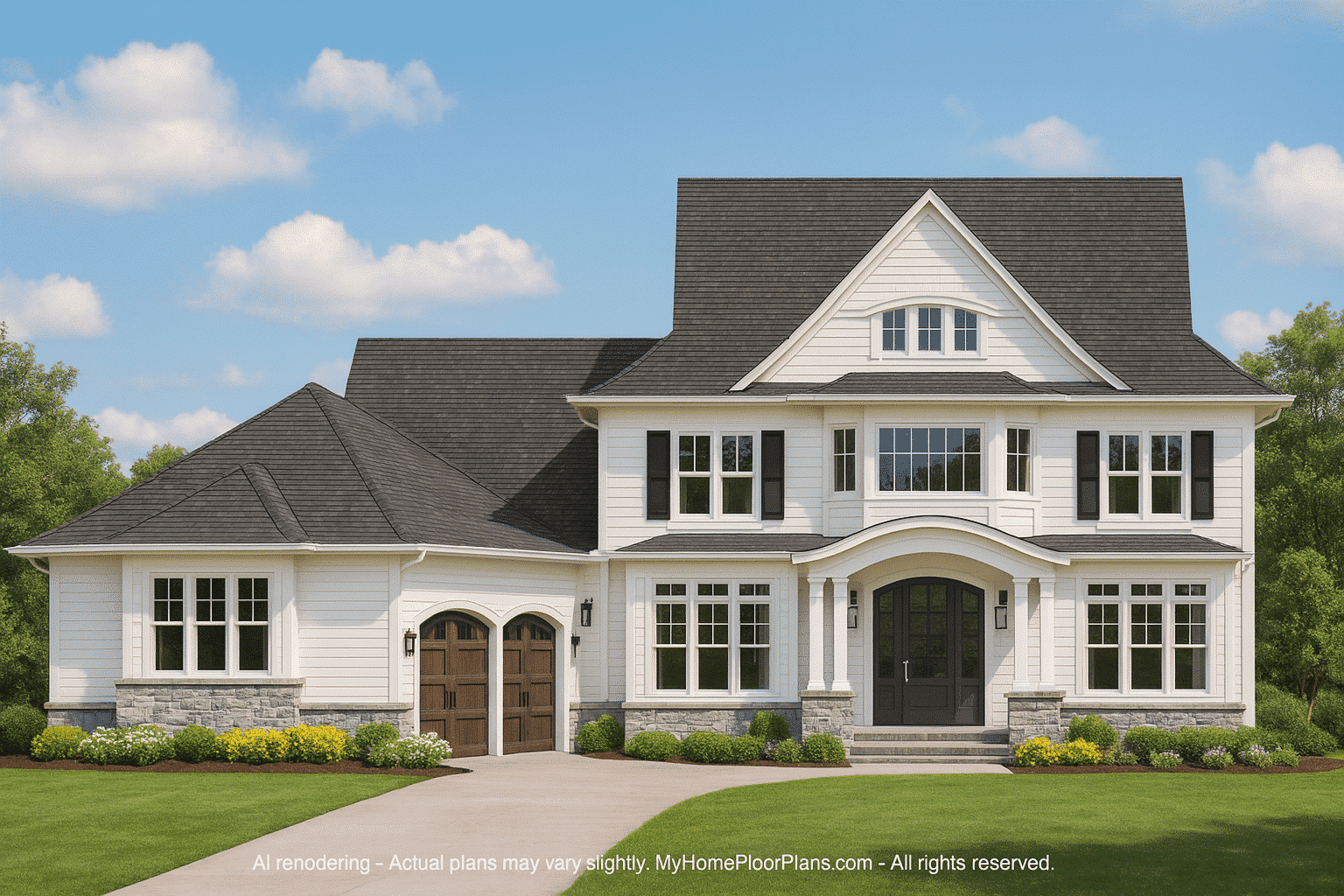 Detailed 2-Story Craftsman House Plan with CAD Blueprints