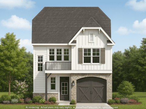 Efficient 2-Story Craftsman House Plan with CAD Blueprints