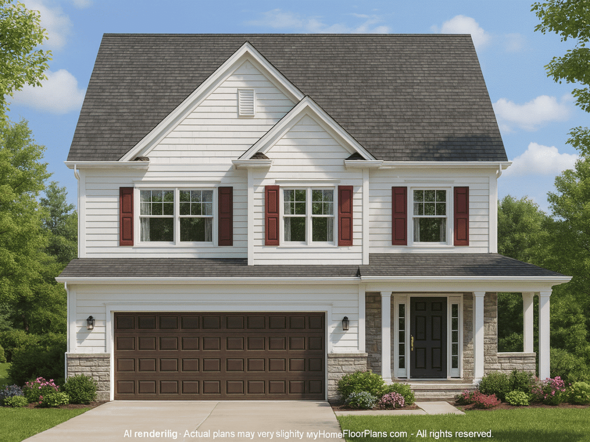 Efficient 2-Story House Plan with Craftsman Design and Vaulted Ceilings