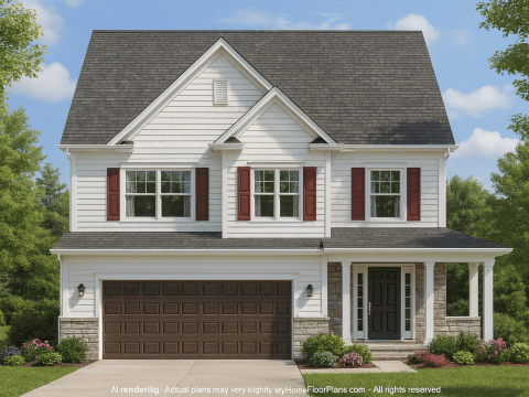 Efficient 2-Story House Plan with Craftsman Design and Vaulted Ceilings