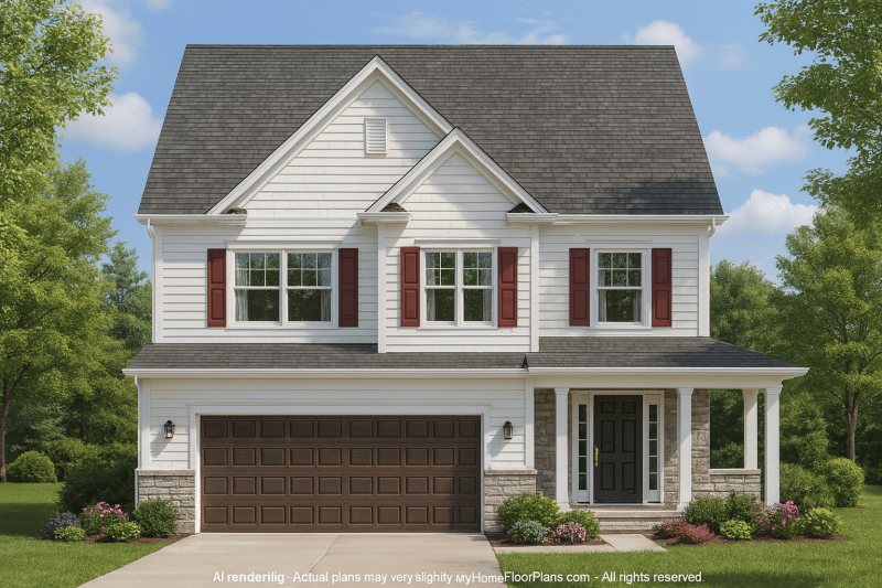 Efficient 2-Story House Plan with Craftsman Design and Vaulted Ceilings