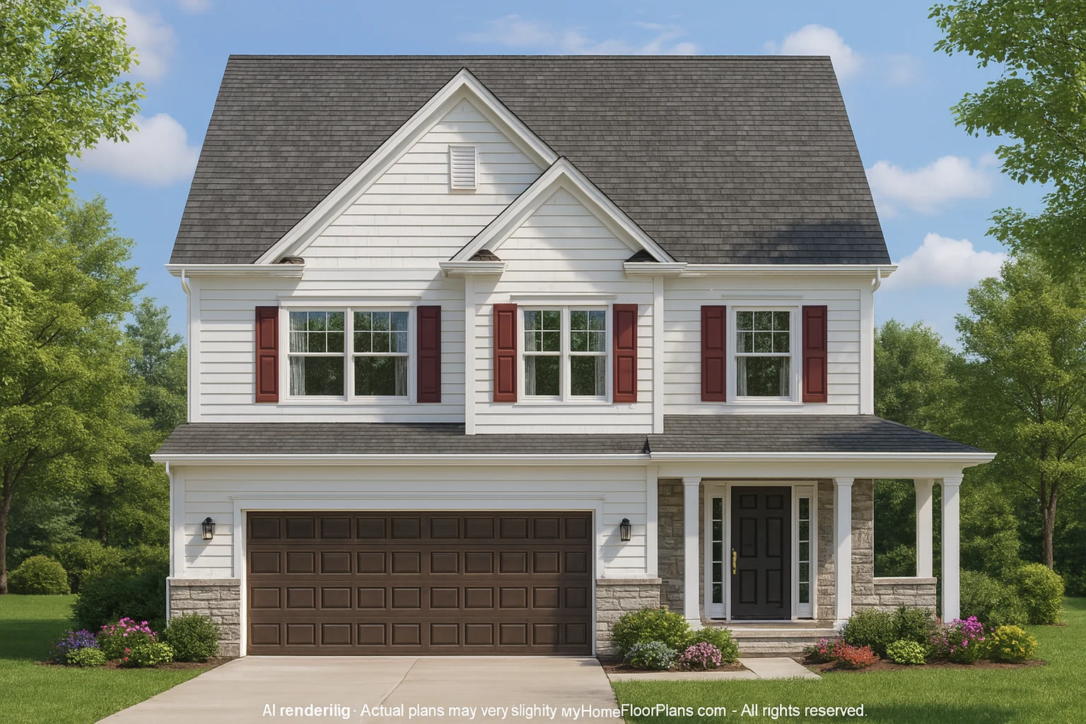 Efficient 2-Story House Plan with Craftsman Design and Vaulted Ceilings
