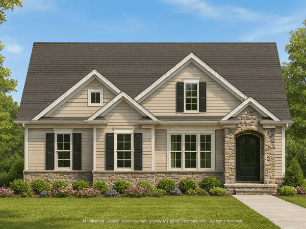 Efficient 2-Story House Plan with Modern CAD Blueprint