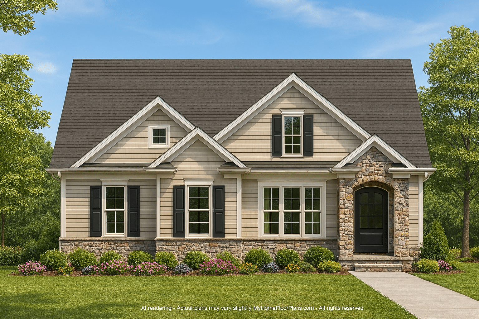 Efficient 2-Story House Plan with Modern CAD Blueprint