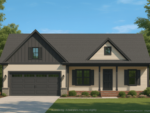 Efficient Craftsman House Plan with 1.5 Stories and CAD Blueprint