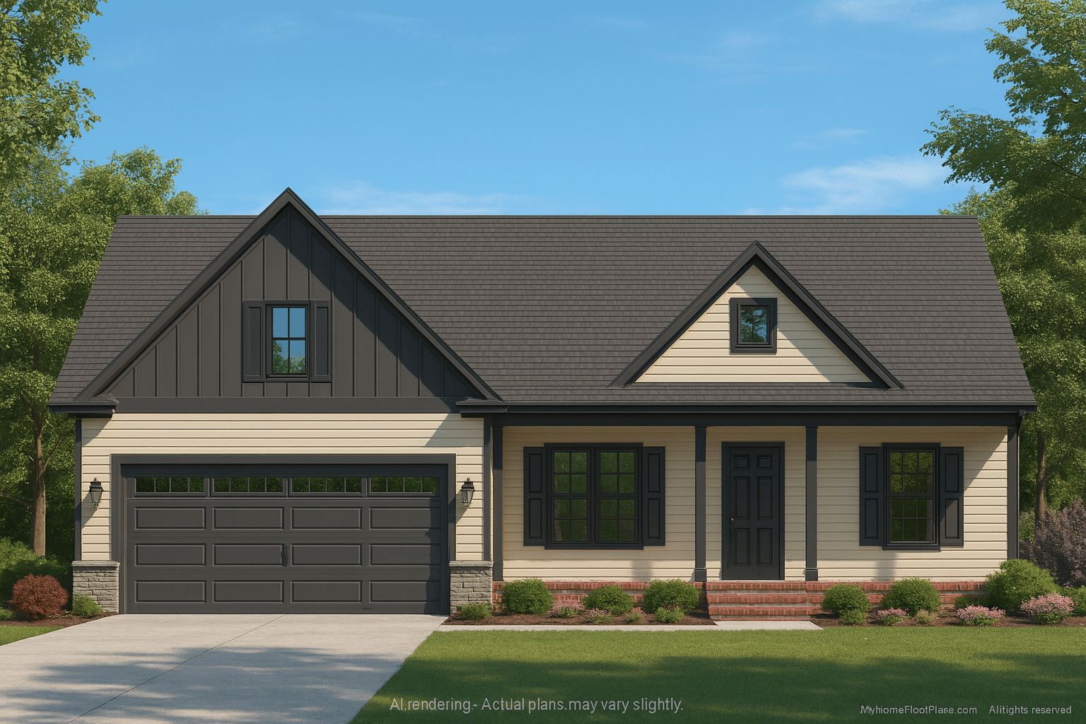 Efficient Craftsman House Plan with 1.5 Stories and CAD Blueprint
