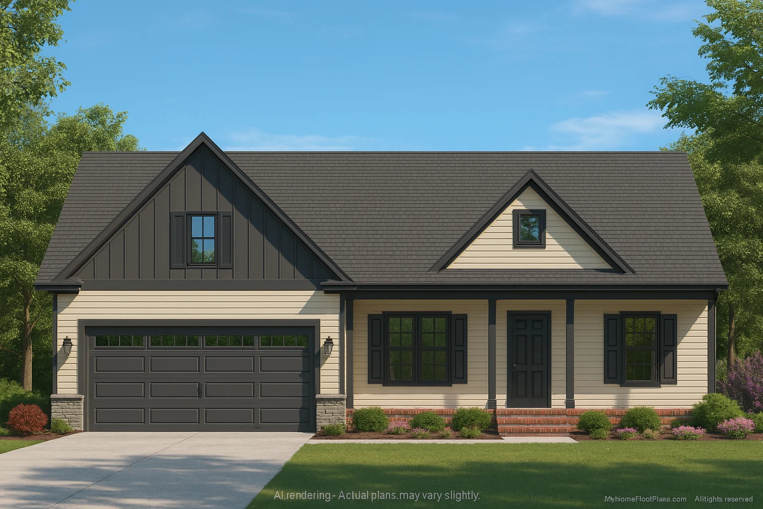 Efficient Craftsman House Plan with 1.5 Stories and CAD Blueprint