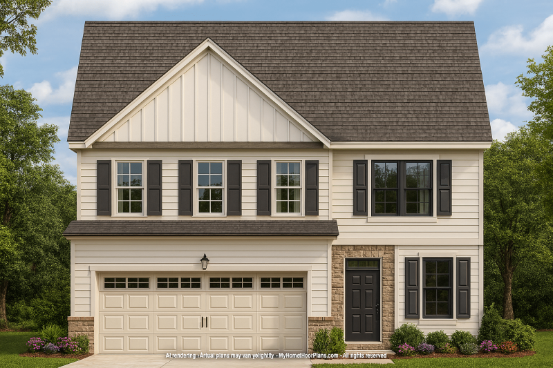 Effortless 2-Story House Plan with Functional Design & Loft Space
