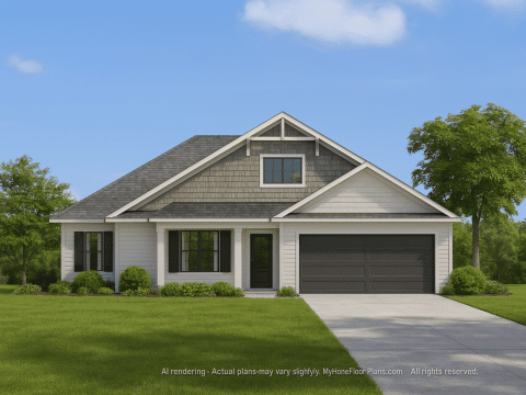 Elegant 1-Story House Plan with Craftsman Design & Smart Layout