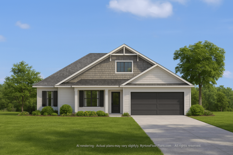 Elegant 1-Story House Plan with Craftsman Design & Smart Layout