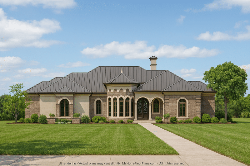 Elegant 1-Story Ranch House Plan with Vaulted Ceilings & Open Layout