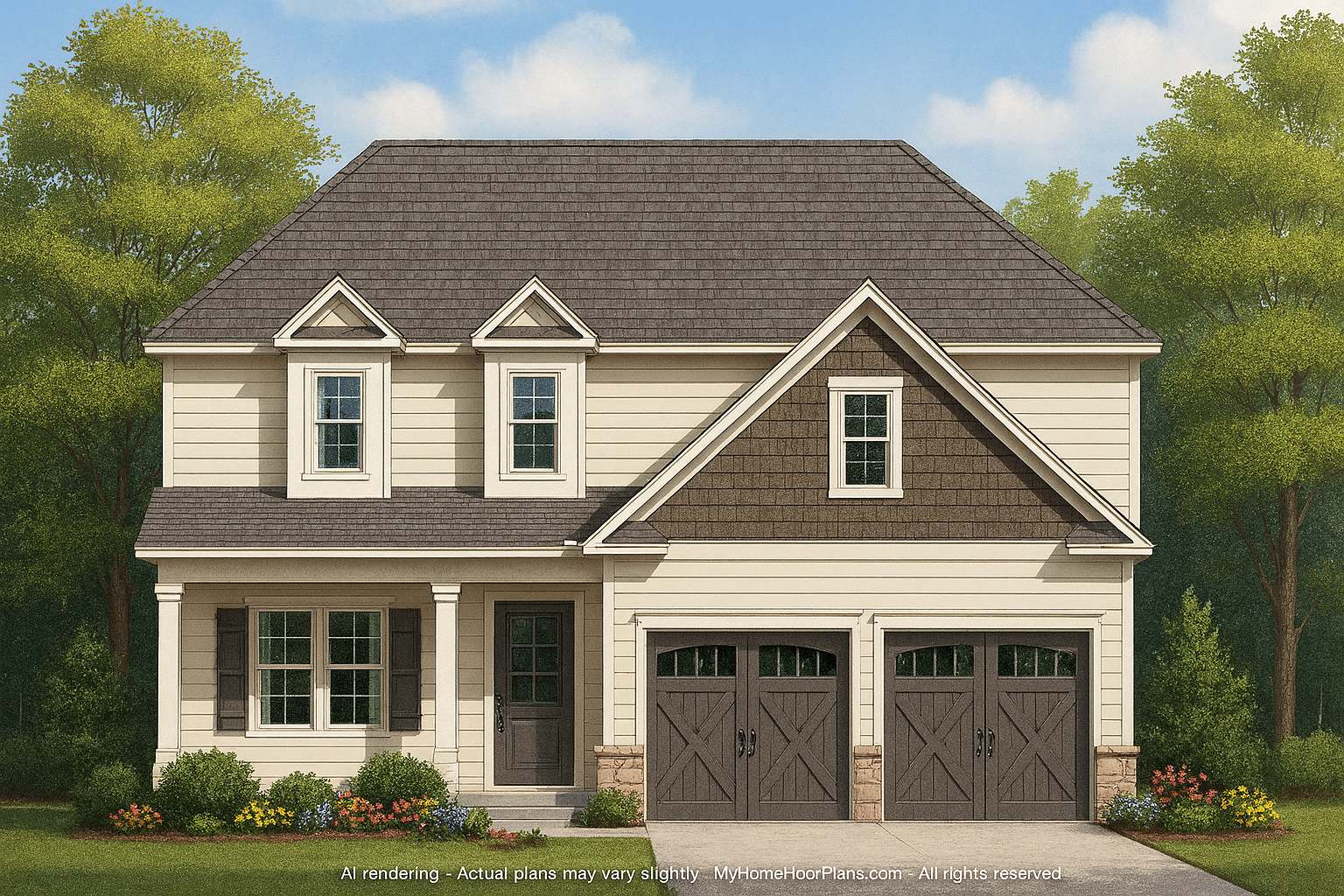 Elegant 1.5-Story Craftsman House Plan with Bonus Room & Open Blueprint