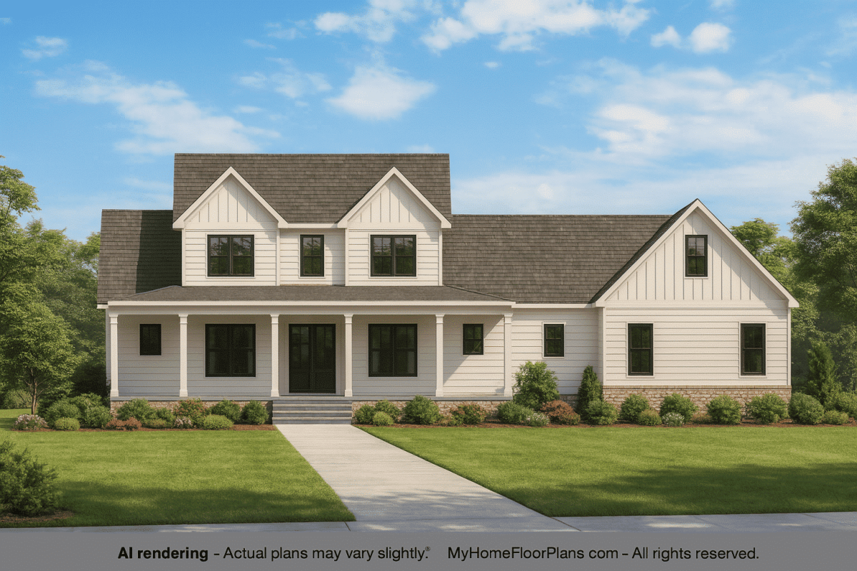 Elegant 1.5-Story House Plan with Blueprint Designs & CAD Features