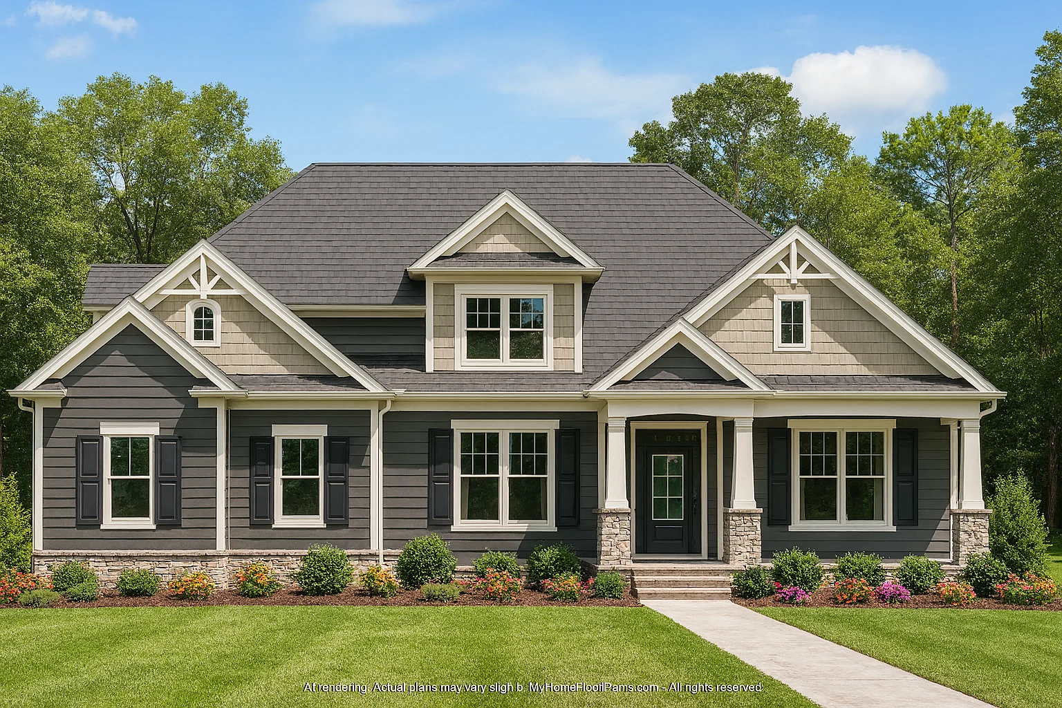 Elegant 1.5-Story House Plan with Craftsman Curb Appeal