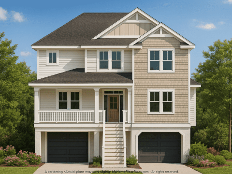 Elegant 2-Story Beach House Plan with 6 Bedrooms and CAD Blueprints