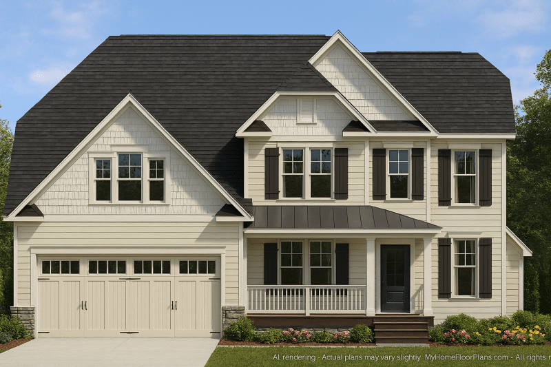 Elegant 2-Story Craftsman House Plan with Open Floor Design