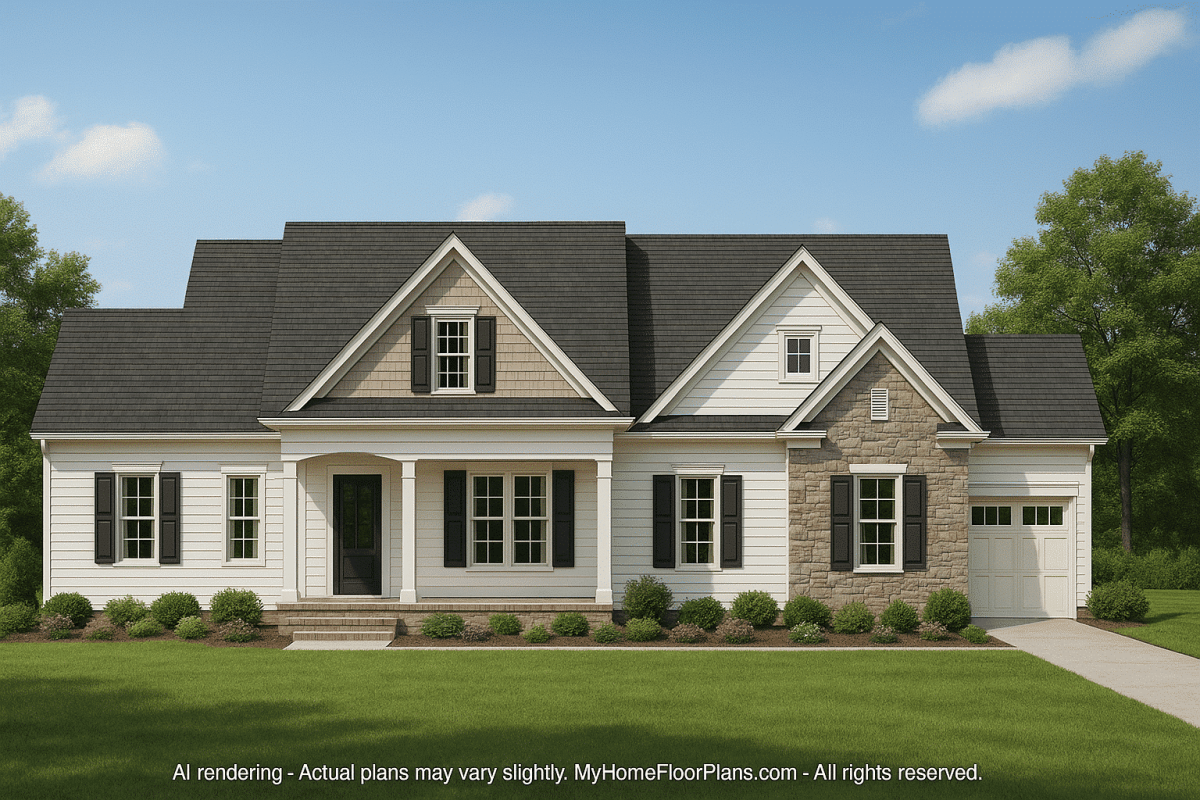 Elegant 2-Story Craftsman House Plan with Spacious Floor Layout