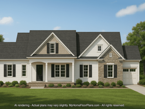Elegant 2-Story Craftsman House Plan with Spacious Floor Layout