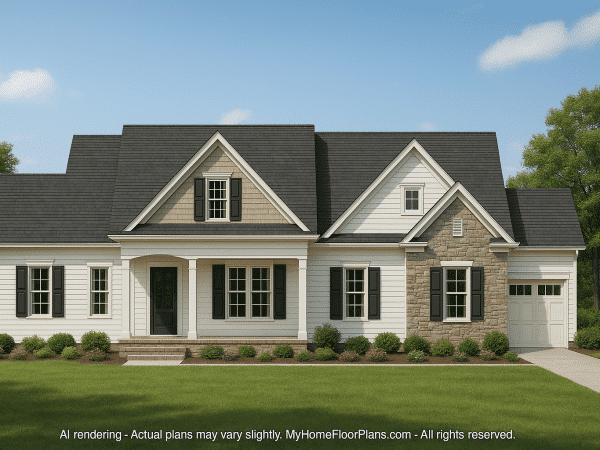 Elegant 2-Story Craftsman House Plan with Spacious Floor Layout