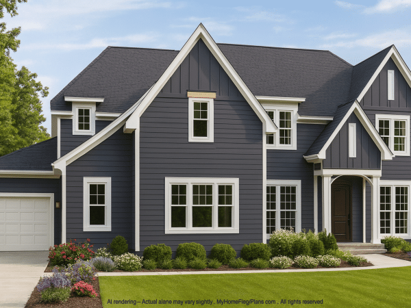 Elegant 2-Story Home Plan with CAD Blueprints and Modern Design
