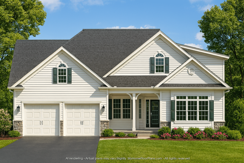 Elegant 2-Story Home Plan with CAD Designs and Blueprint Features