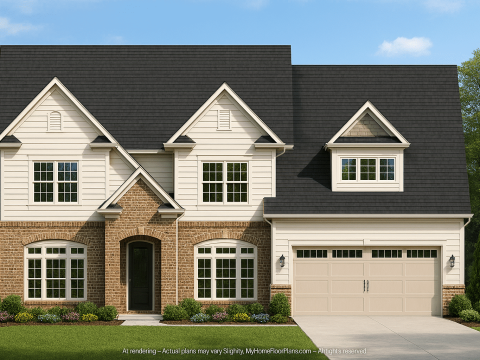 Elegant 2-Story Home Plan with Spacious Garage and Bonus Room