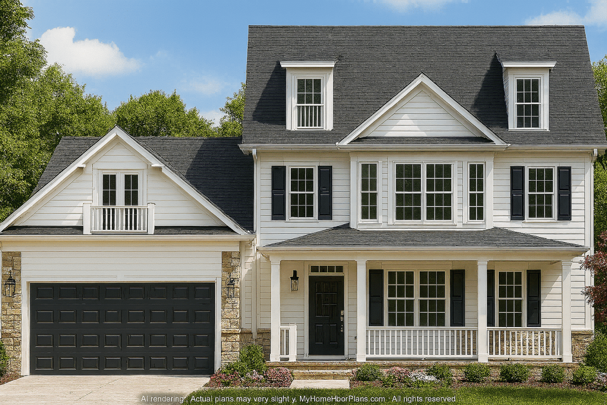 Elegant 2-Story House Plan with 2,466 SF and Modern Layout