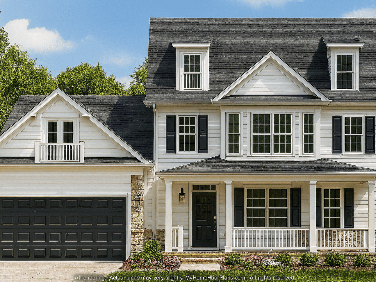 Elegant 2-Story House Plan with 2,466 SF and Modern Layout