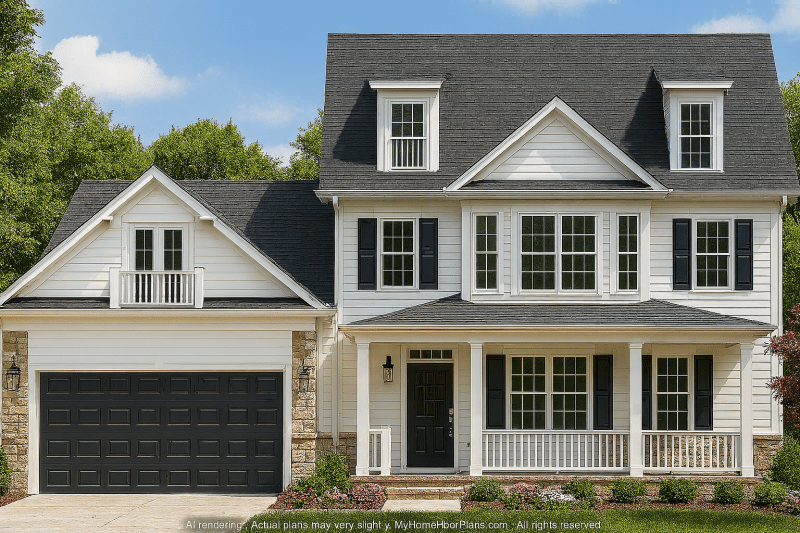Elegant 2-Story House Plan with 2,466 SF and Modern Layout