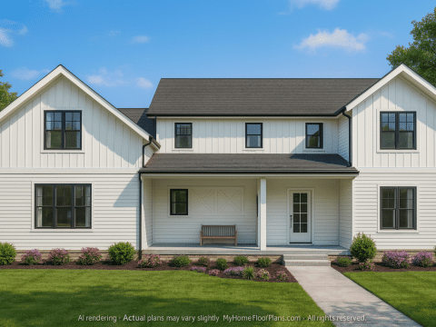 Elegant 2-Story House Plan with 4 Bedrooms & Timeless Traditional Design