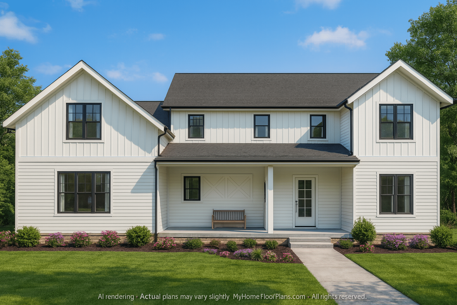 Elegant 2-Story House Plan with 4 Bedrooms & Timeless Traditional Design