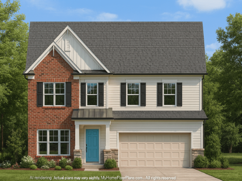 Elegant 2-Story House Plan with 4 Bedrooms and 3 Baths