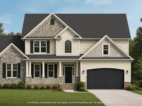 Elegant 2-Story House Plan with 5 Bedrooms & CAD Blueprints
