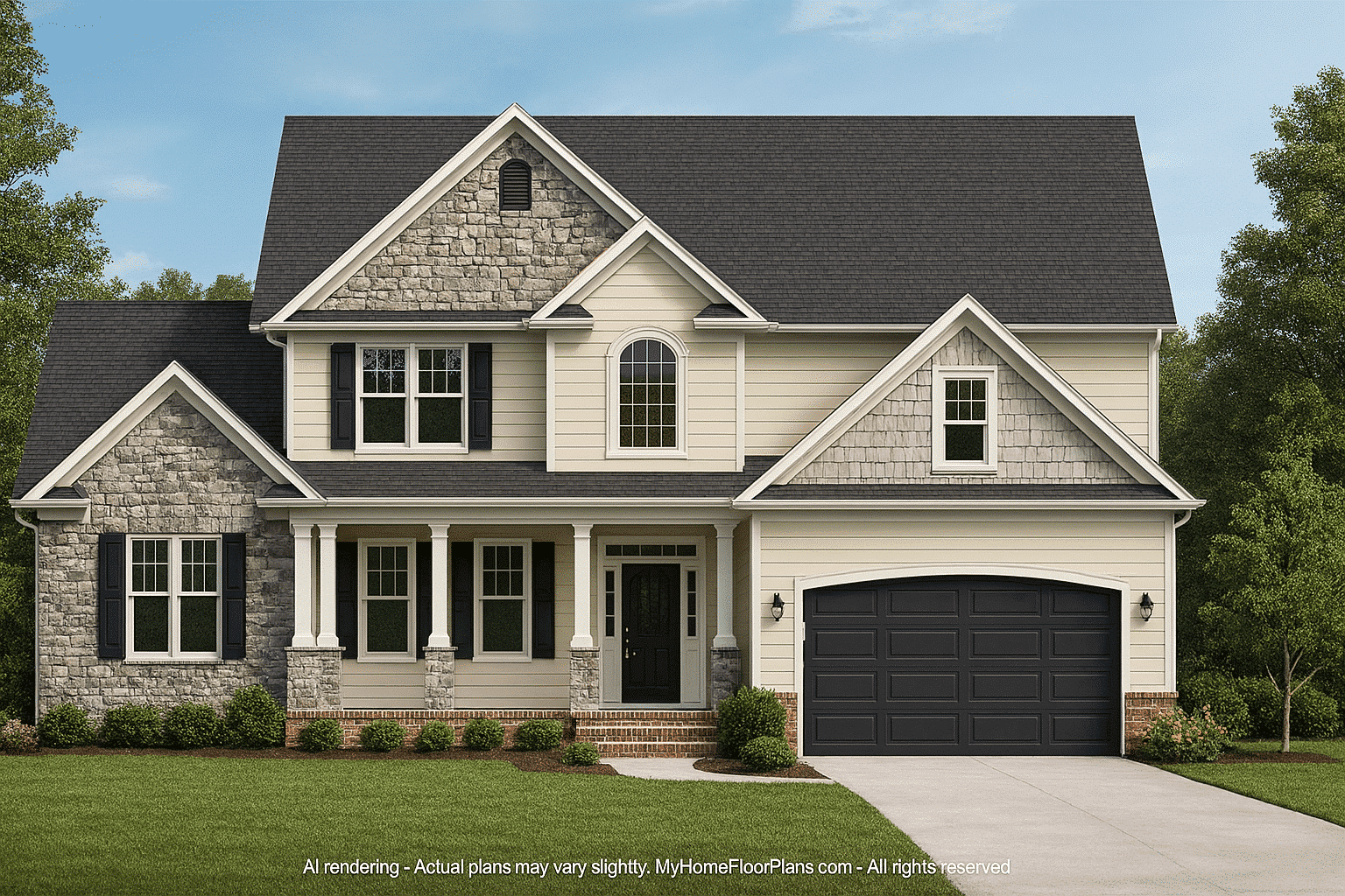 Elegant 2-Story House Plan with 5 Bedrooms & CAD Blueprints