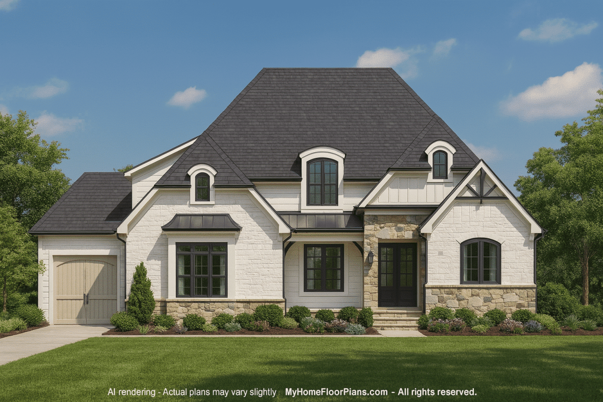 Elegant 2-Story House Plan with 5 Bedrooms & CAD Blueprints