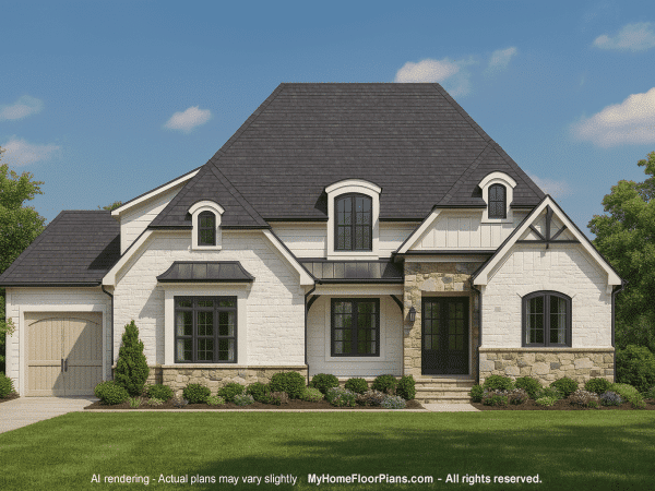 Elegant 2-Story House Plan with 5 Bedrooms & CAD Blueprints