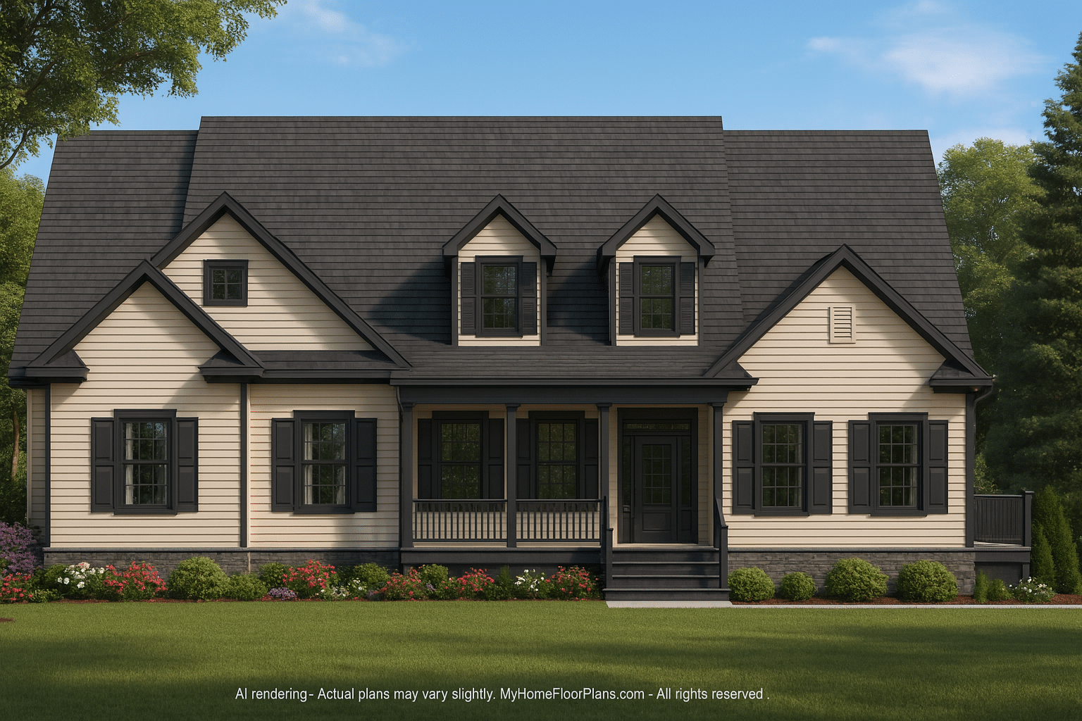 Elegant 2-Story House Plan with Bonus Room, Office & Sunroom