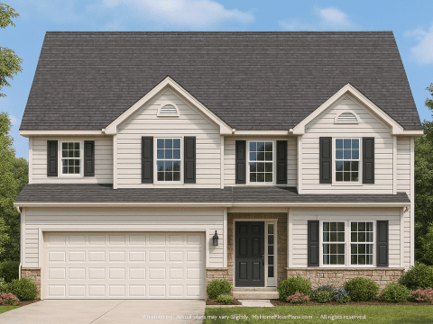 Elegant 2-Story House Plan with CAD Design and Bonus Room