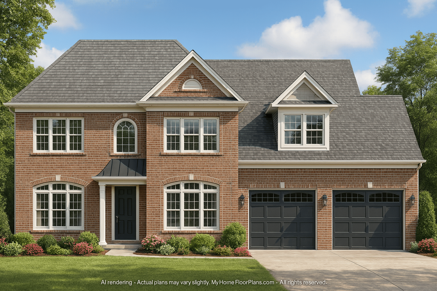 Elegant 2-Story House Plan with CAD Designs & Classic Architecture