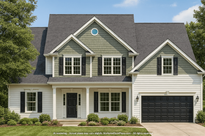 Elegant 2-Story House Plan with Colonial Farmhouse Charm