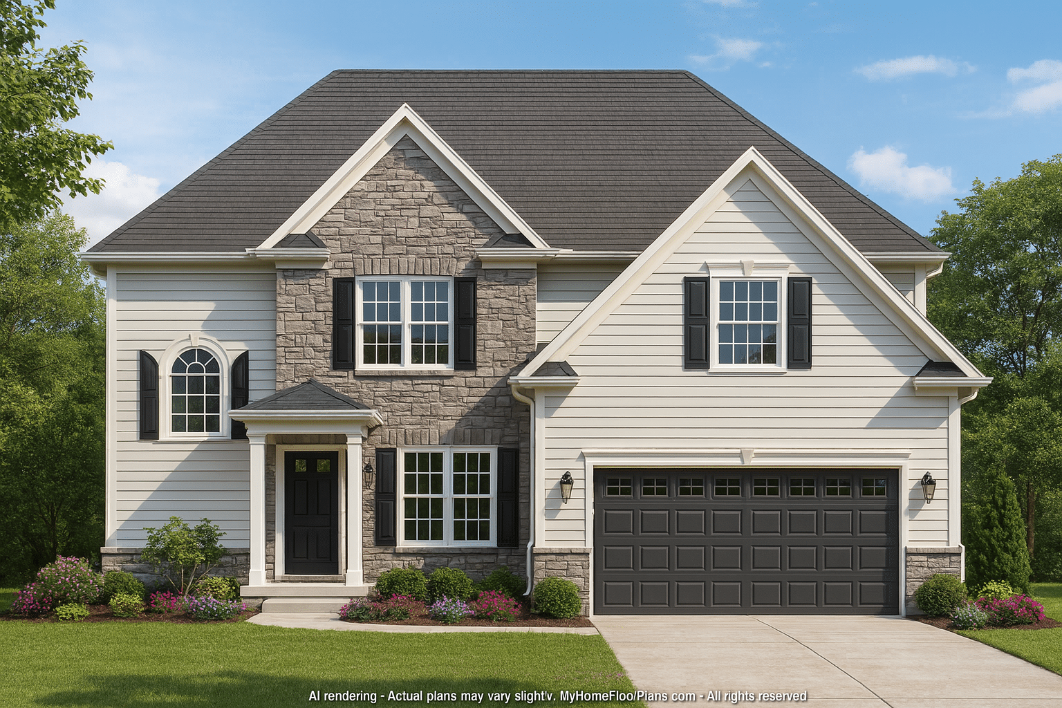 Elegant 2-Story House Plan with Colonial Farmhouse Style